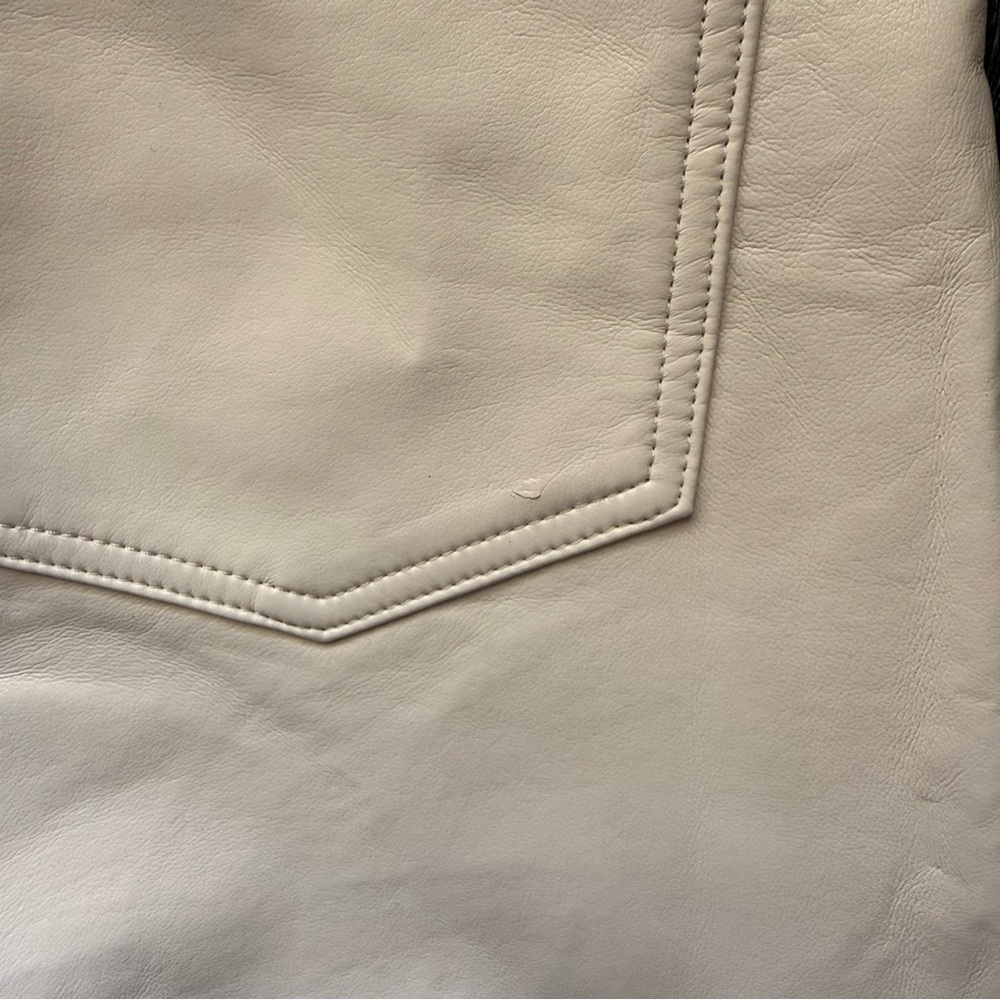 AGOLDE Luna Pieced High Waist Barrel Leg Leather Blend Pants Size 27 - Picture 9 of 9